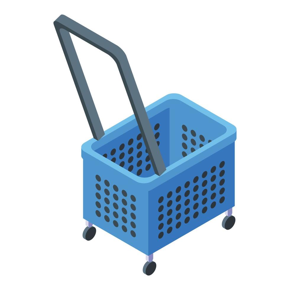 cesta de la compra icono de compras en línea, estilo isométrico vector