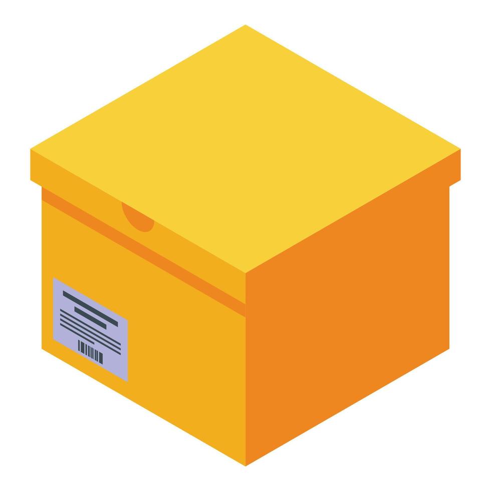 icono de caja de compras en línea, estilo isométrico vector