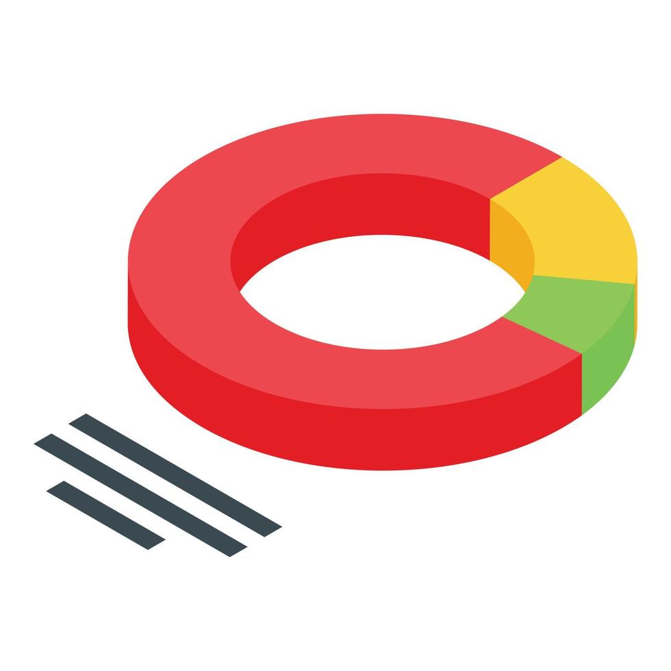 Report graph circle icon, isometric style vector