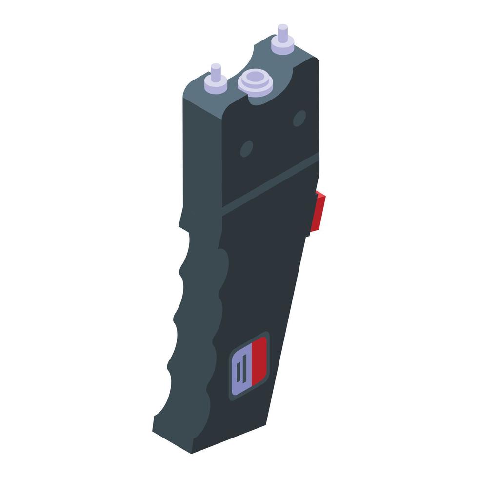 Taser police icon, isometric style vector