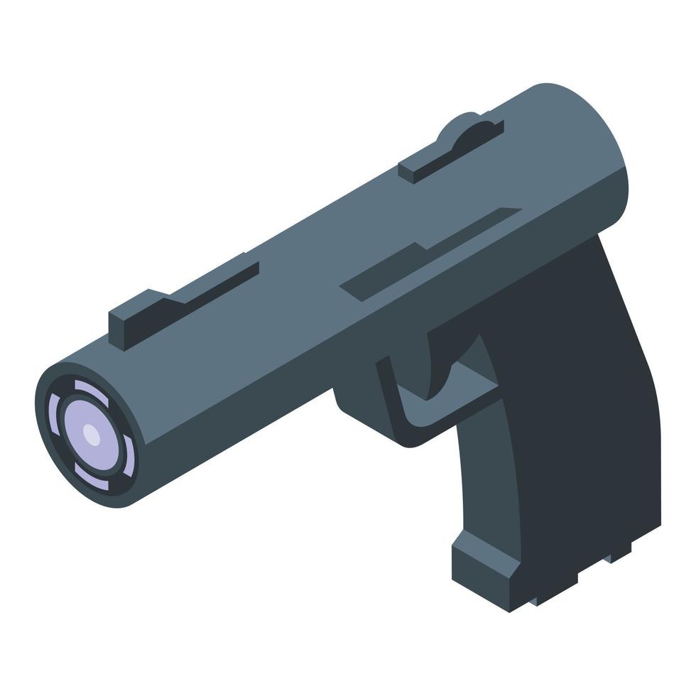 Taser pistol icon, isometric style vector