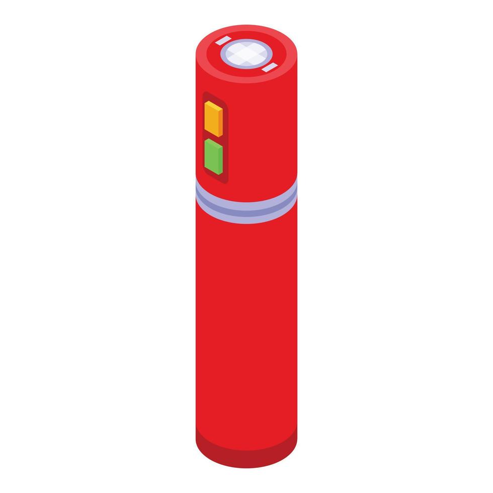 Taser stick icon, isometric style vector