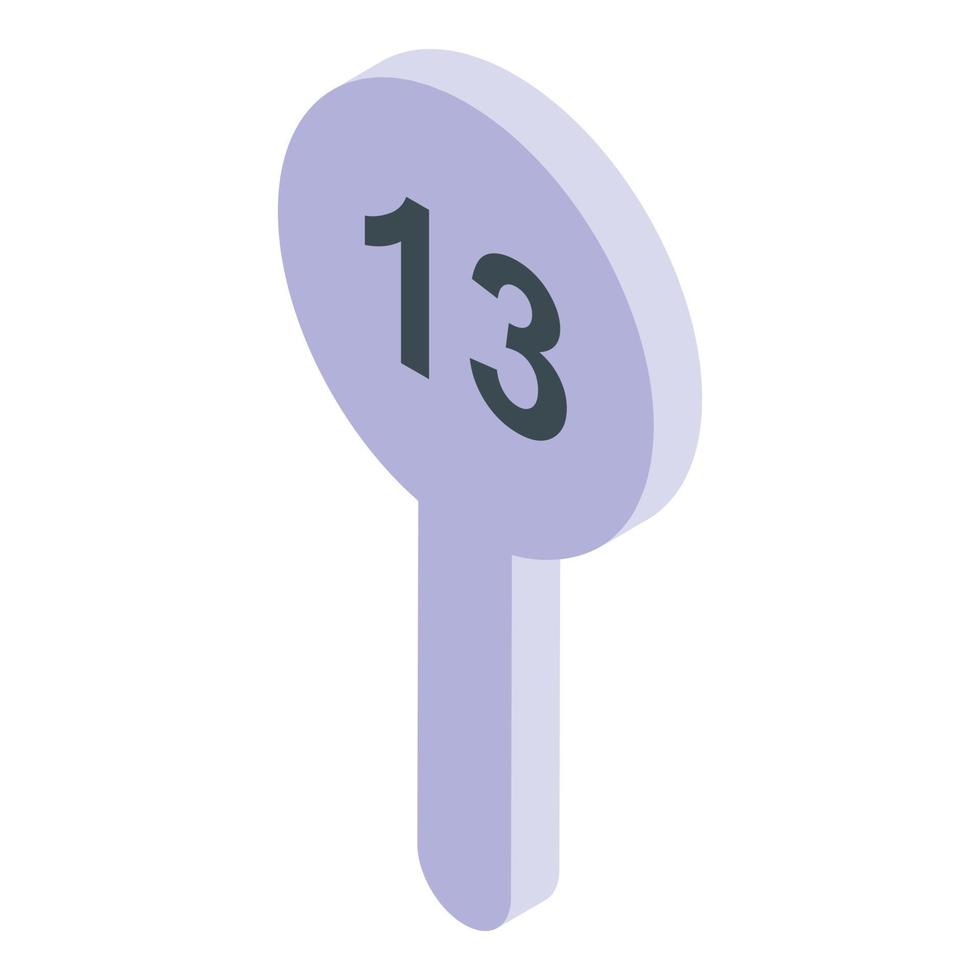 Auction number board icon, isometric style vector