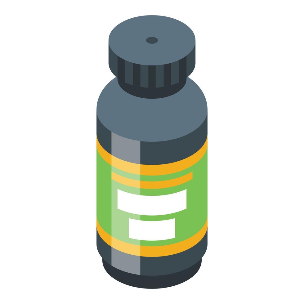 Sport nutrition capsule bottle icon, isometric style vector