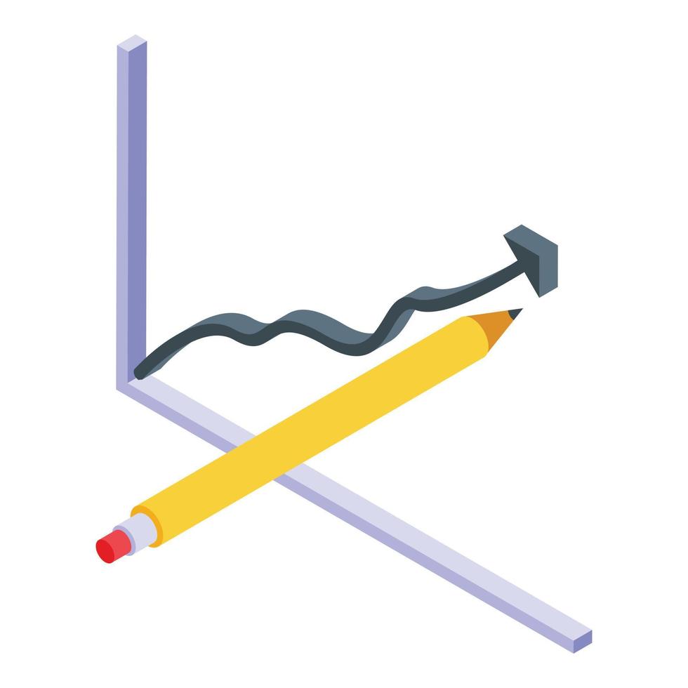 Online marketing graph icon, isometric style vector