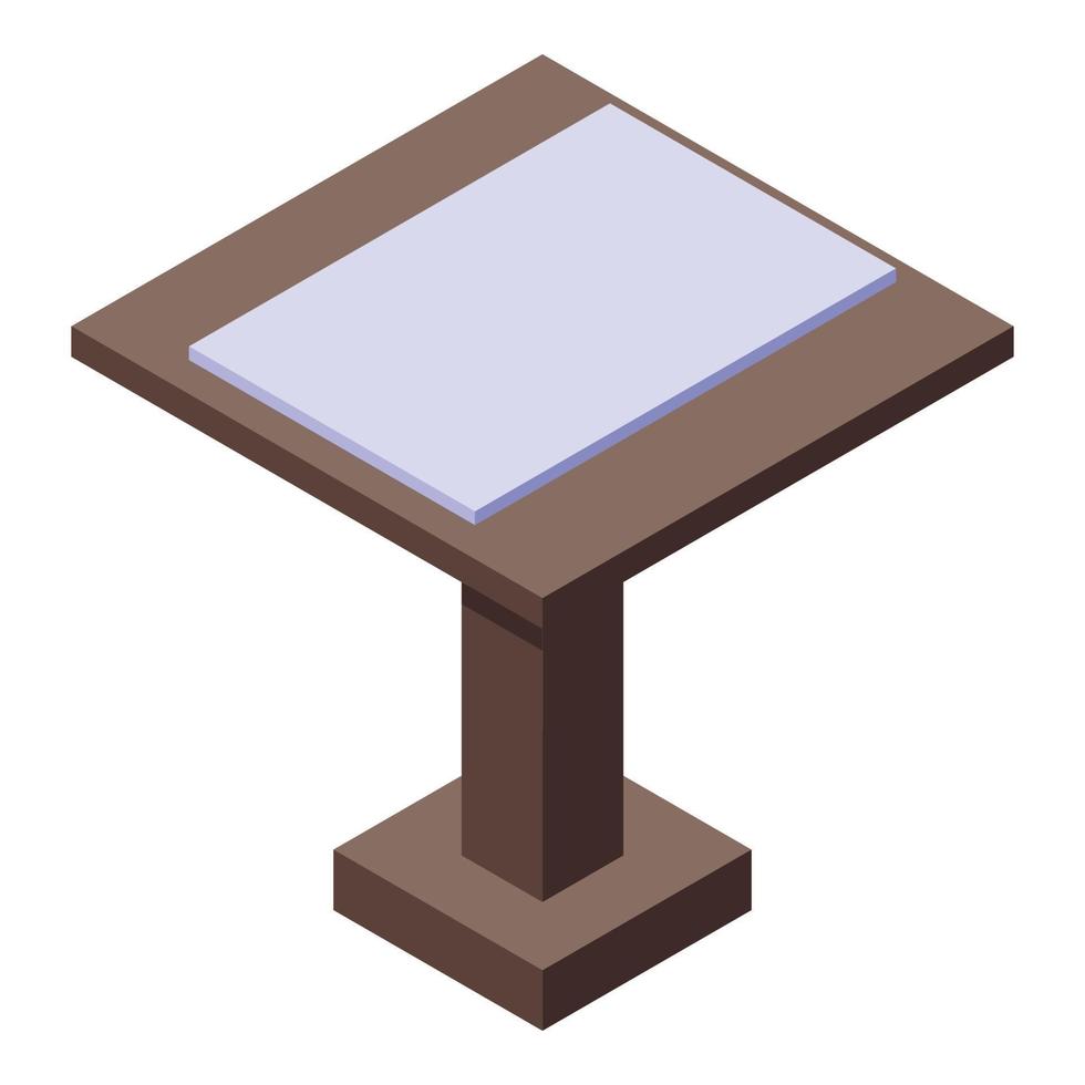 Restaurant cafe table icon, isometric style vector