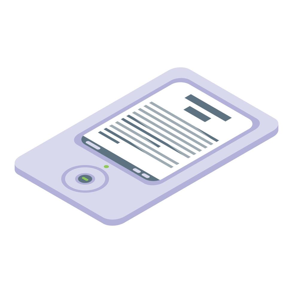 Small ebook icon, isometric style vector