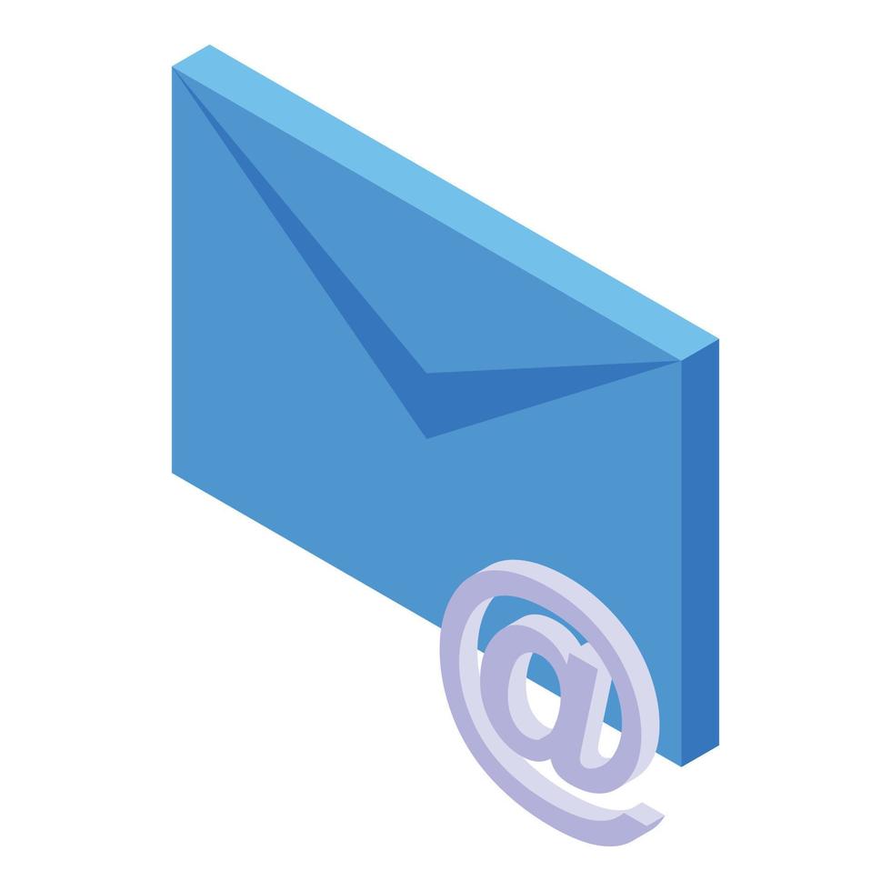 Online marketing mail icon, isometric style vector