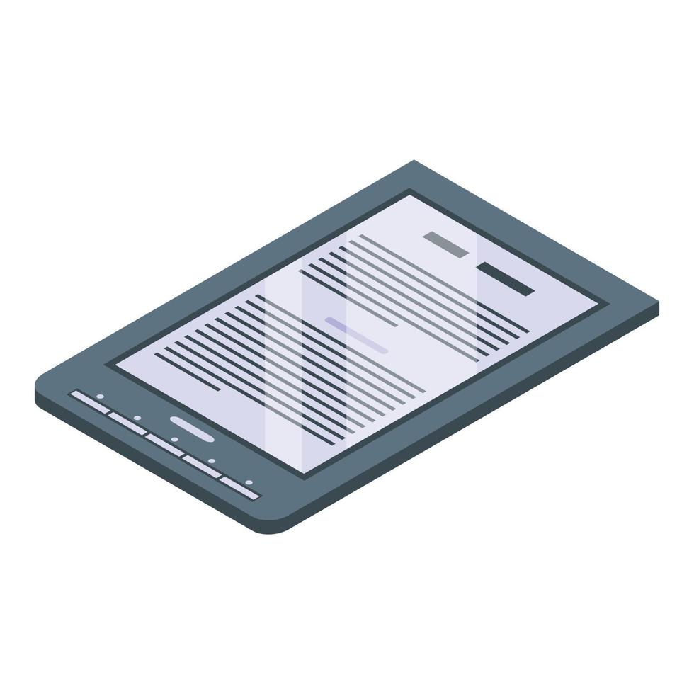 Library ebook icon, isometric style vector
