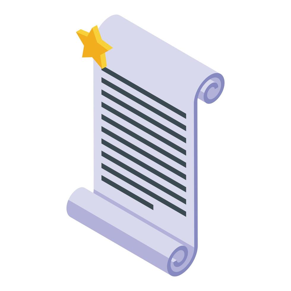 Ebook paper icon, isometric style vector