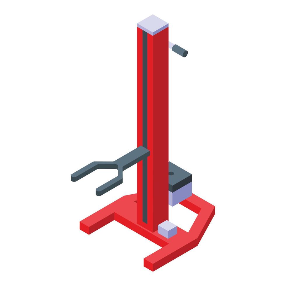 icono de la torre elevadora de automóviles, estilo isométrico vector