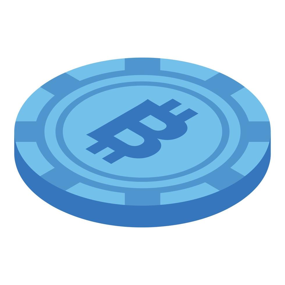 Bitcoin online shopping icon, isometric style vector