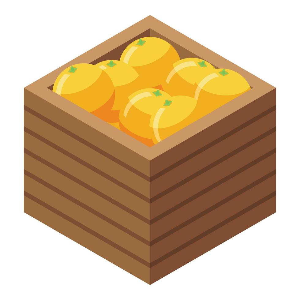 Restaurant orange basket icon, isometric style vector