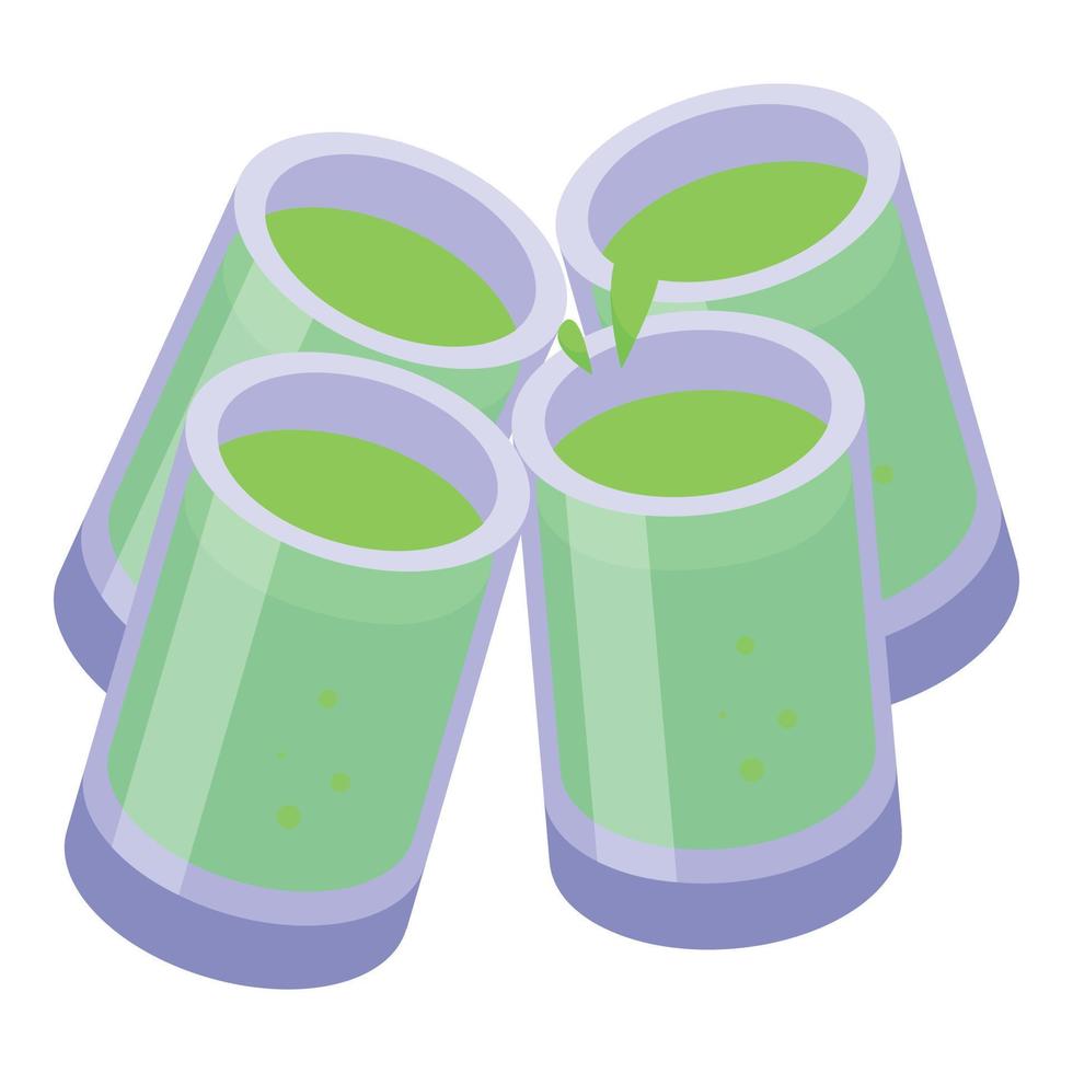 Green cocktail cheers icon, isometric style vector