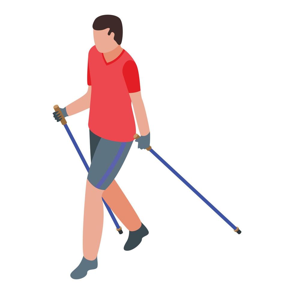 Sport walking trekking icon, isometric style vector