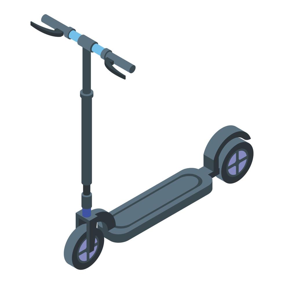 icono de scooter eléctrico de rueda, estilo isométrico vector