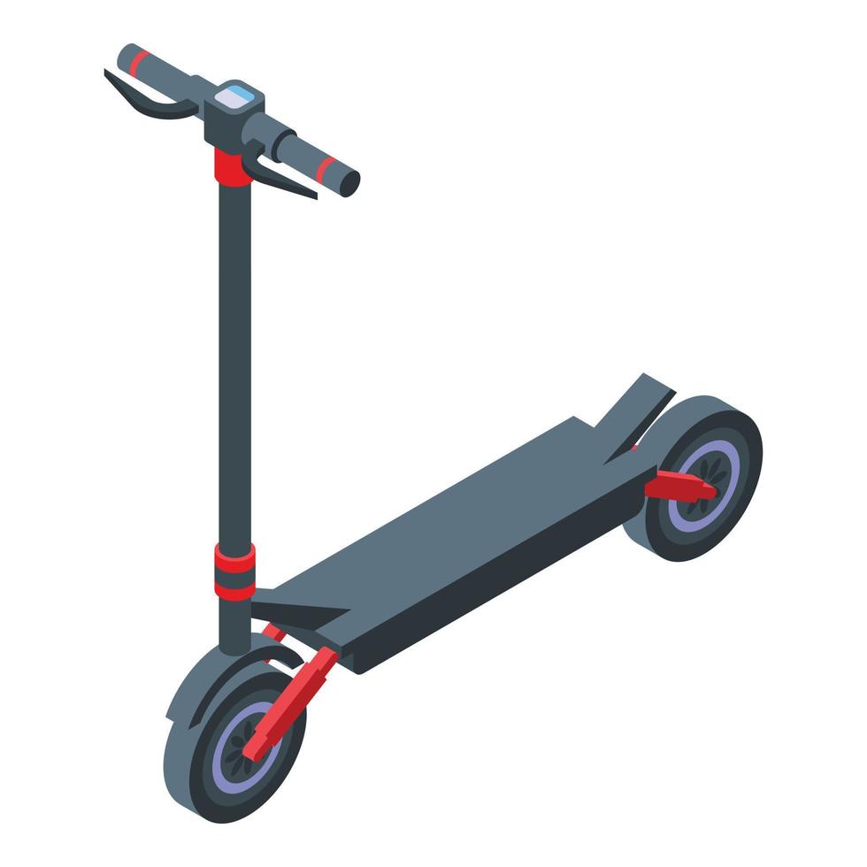 Fast electric scooter icon, isometric style vector