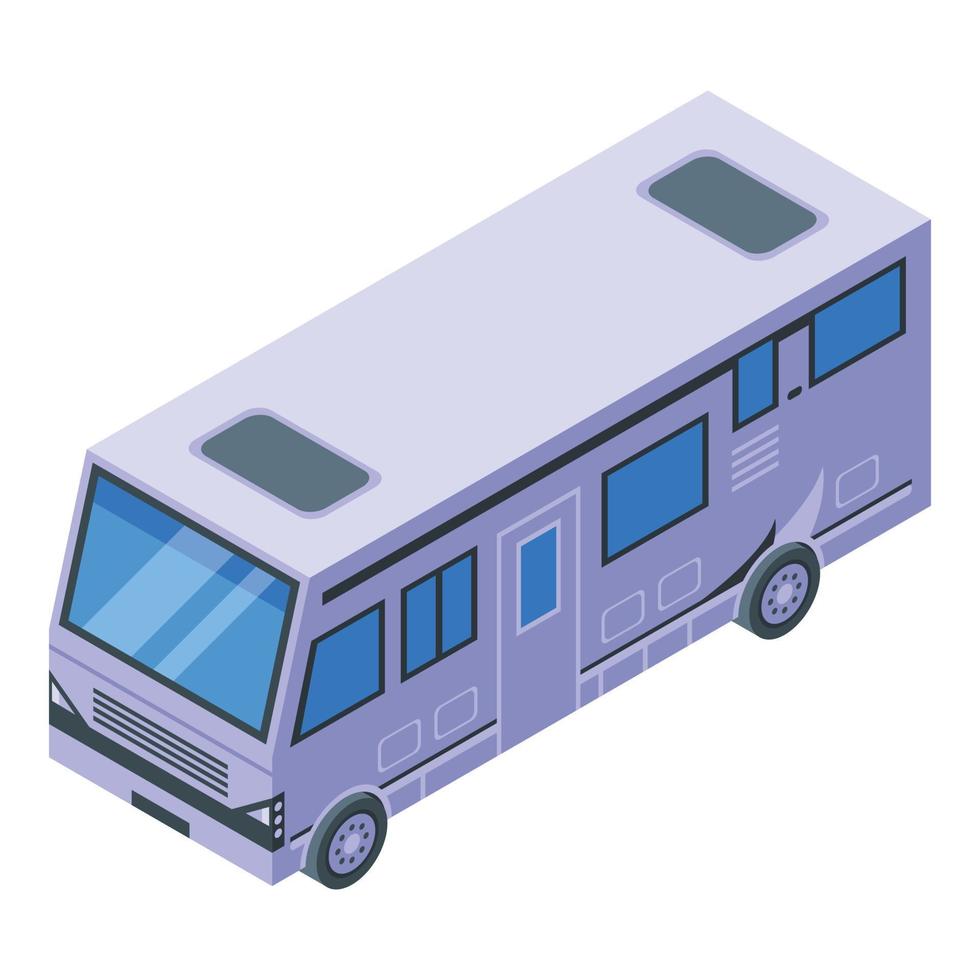 Adventure motorhome icon, isometric style vector