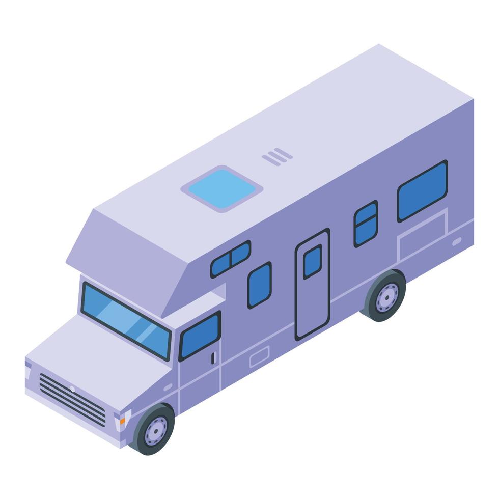 Retro motorhome icon, isometric style vector