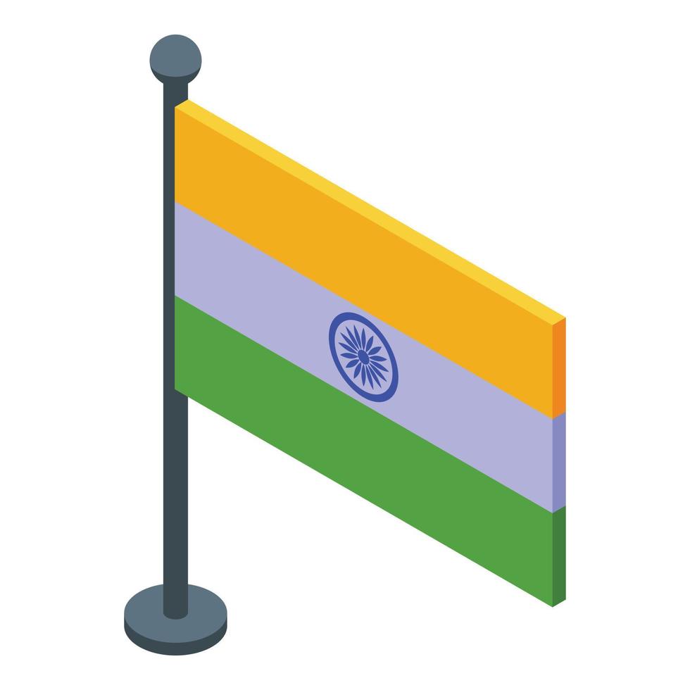 Indian desktop flag icon, isometric style vector