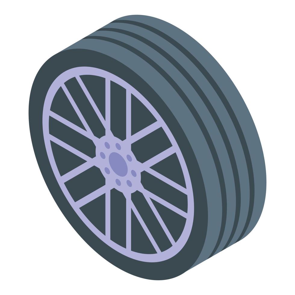 Car sport wheel icon, isometric style vector