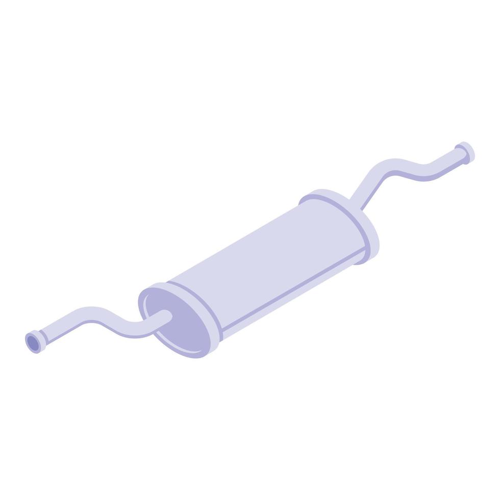 Car exhaust pipe icon, isometric style vector