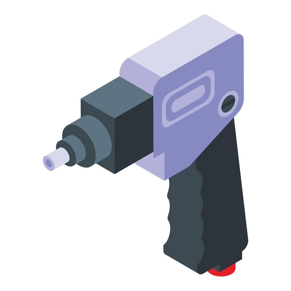 icono de pistola de herramienta mecánica de coche, estilo isométrico vector