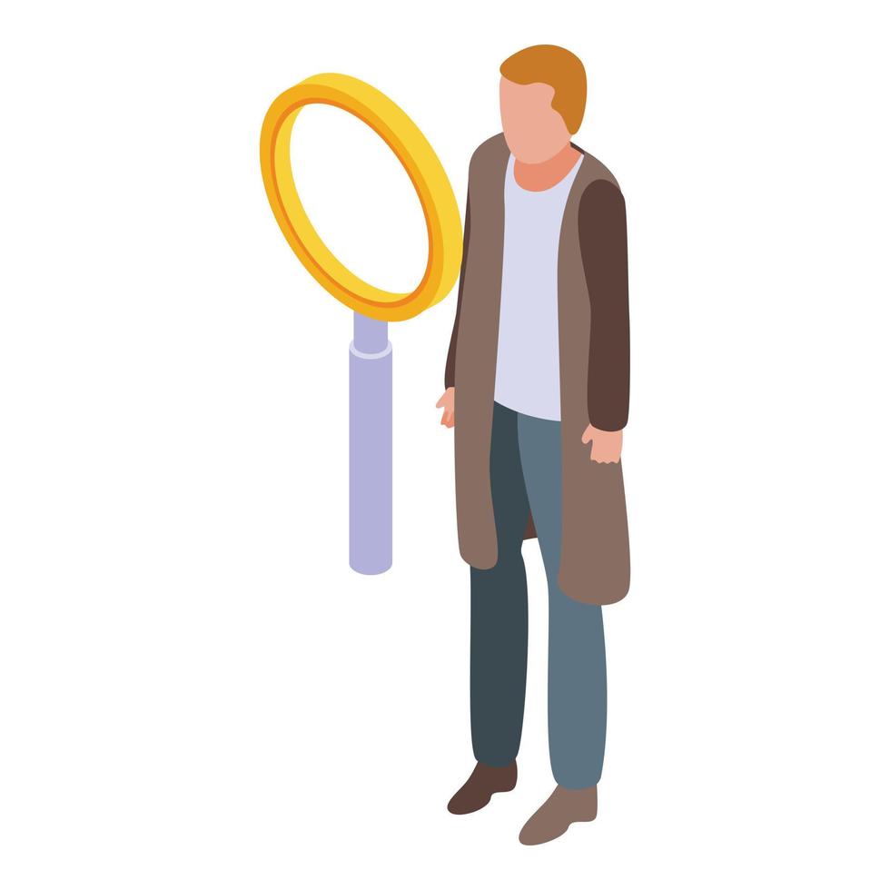 Online dating search icon, isometric style vector