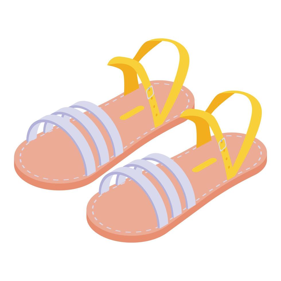 Casual sandals icon, isometric style vector