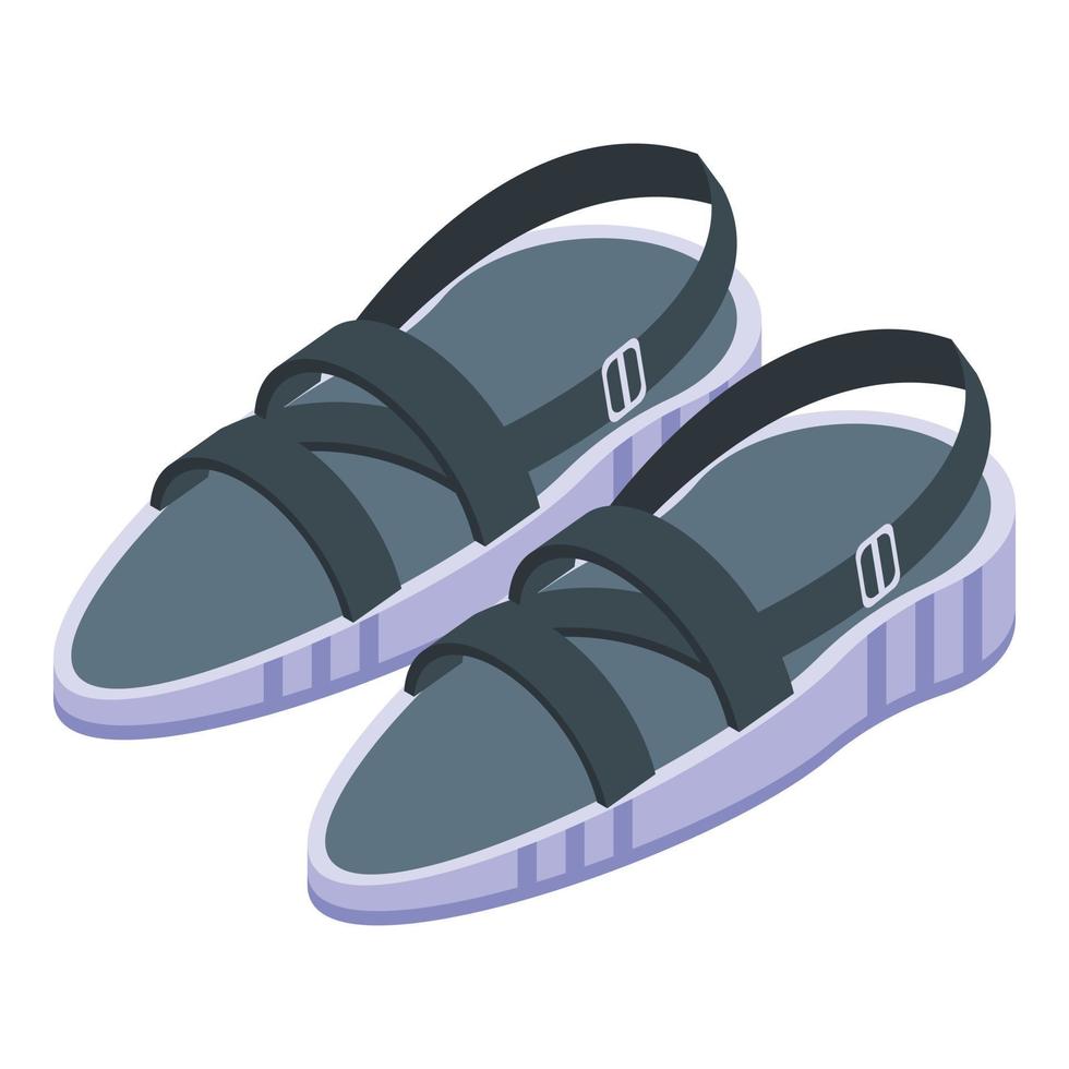 Summer sandals icon, isometric style vector