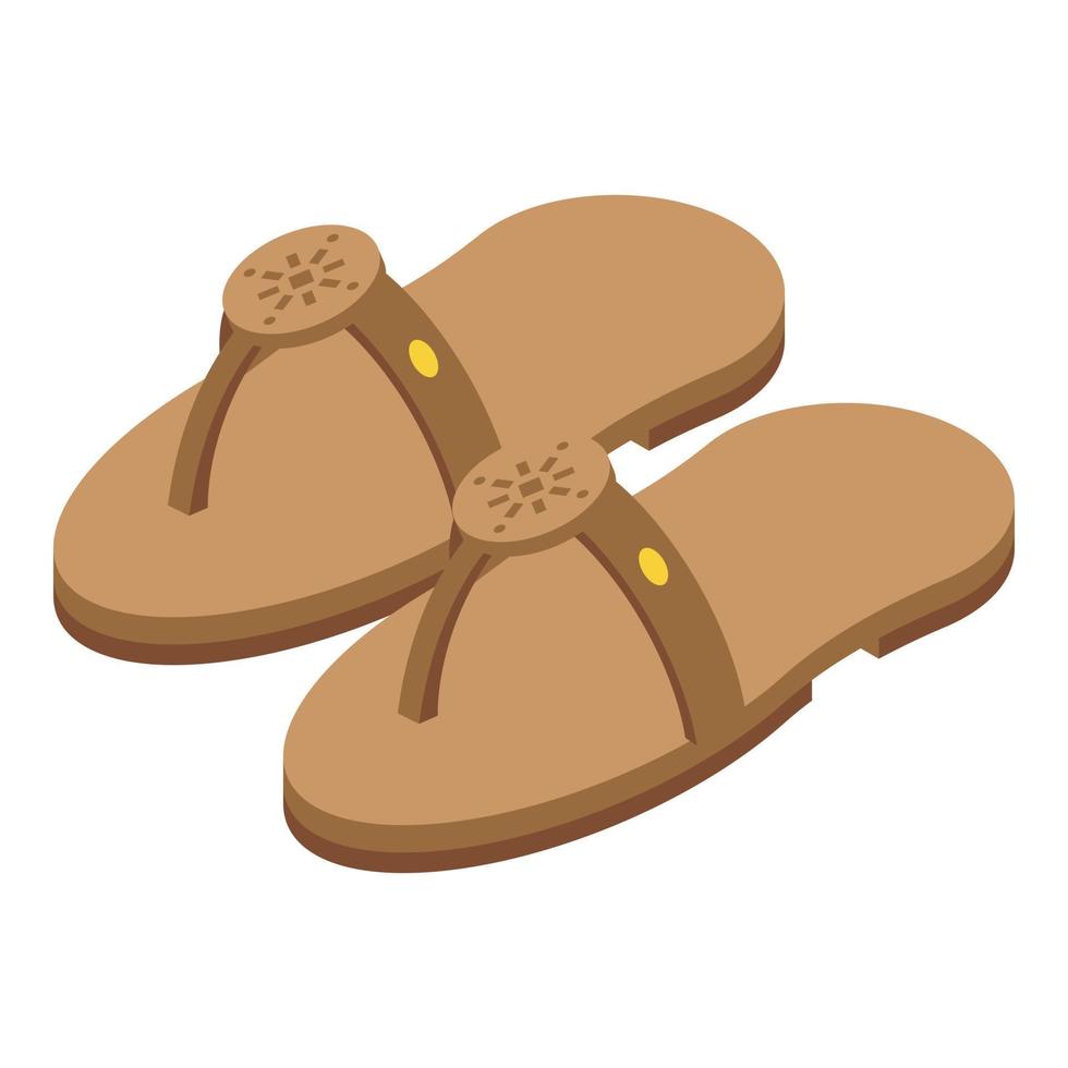 Classic sandals icon, isometric style vector