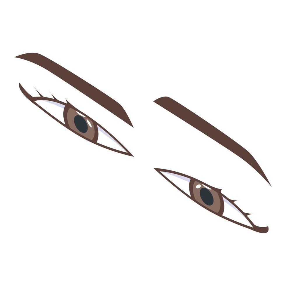 Thinking eyes icon, isometric style vector