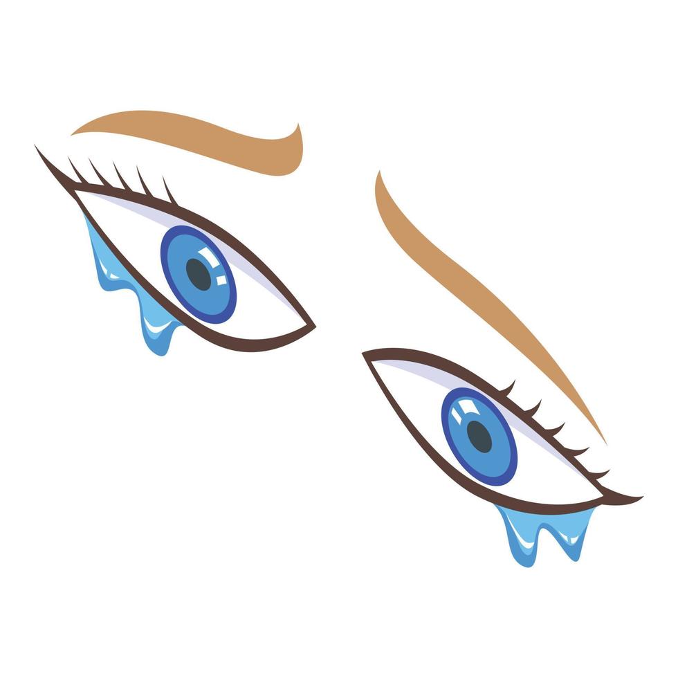 Crying eyes icon, isometric style vector