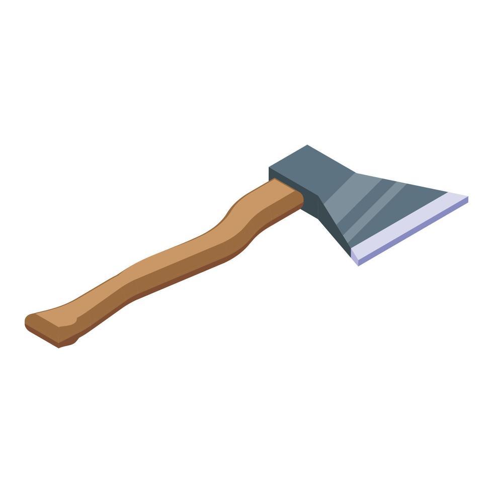 Camp axe icon, isometric style vector