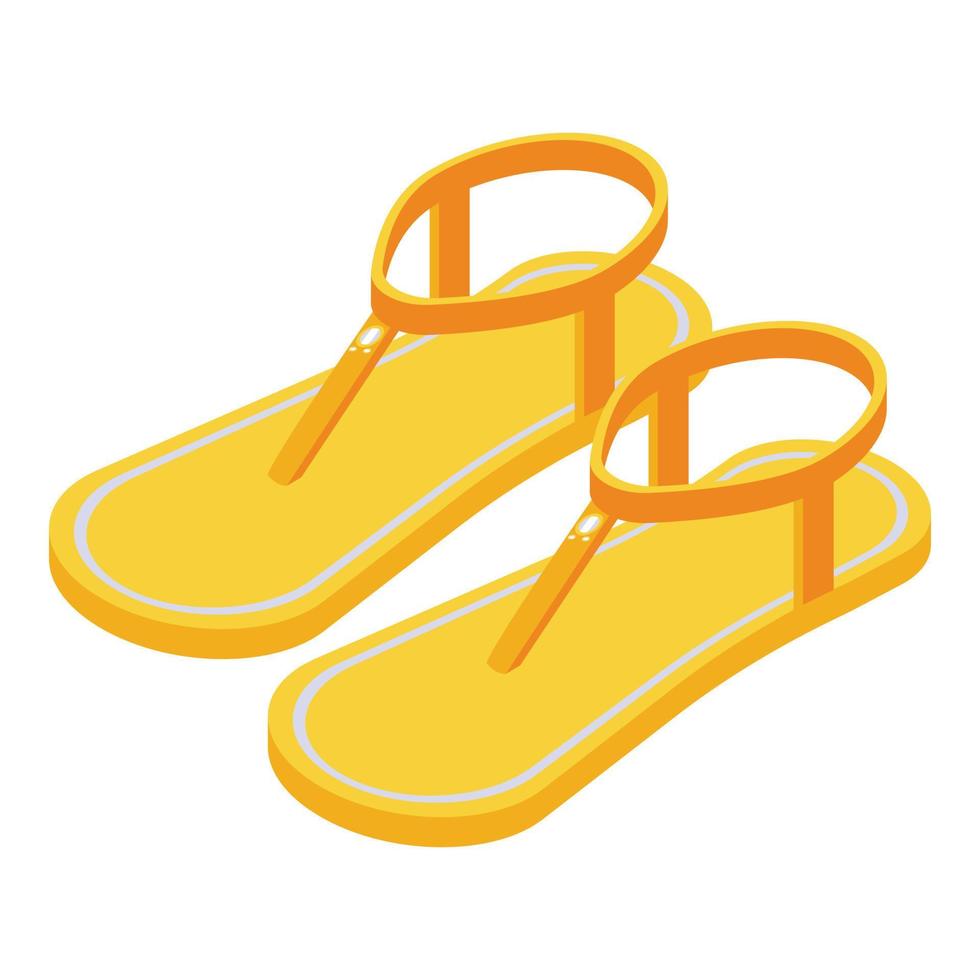 icono de sandalias ligeras, estilo isométrico vector
