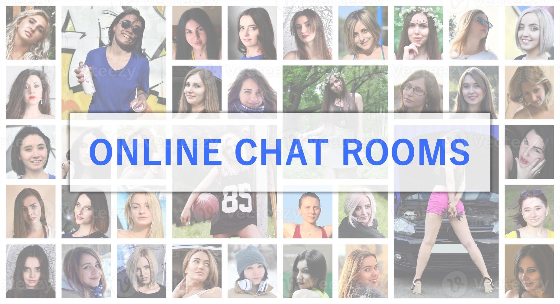 Online chat rooms. The title text is depicted on the background photo