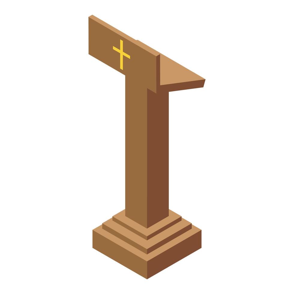 Priest stand icon, isometric style vector