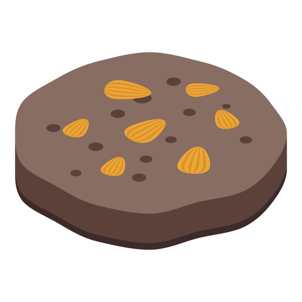 Sunflower seed cookie icon, isometric style vector