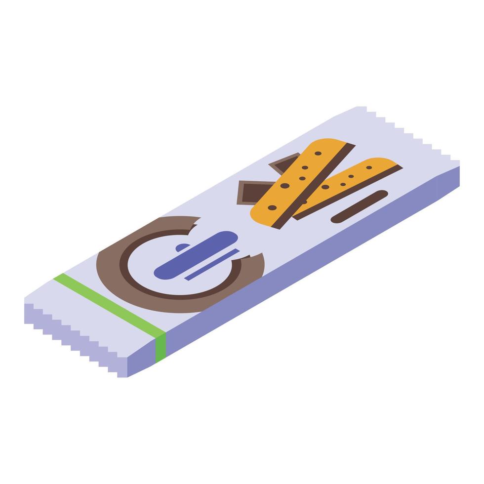 Wheat snack bar icon, isometric style vector