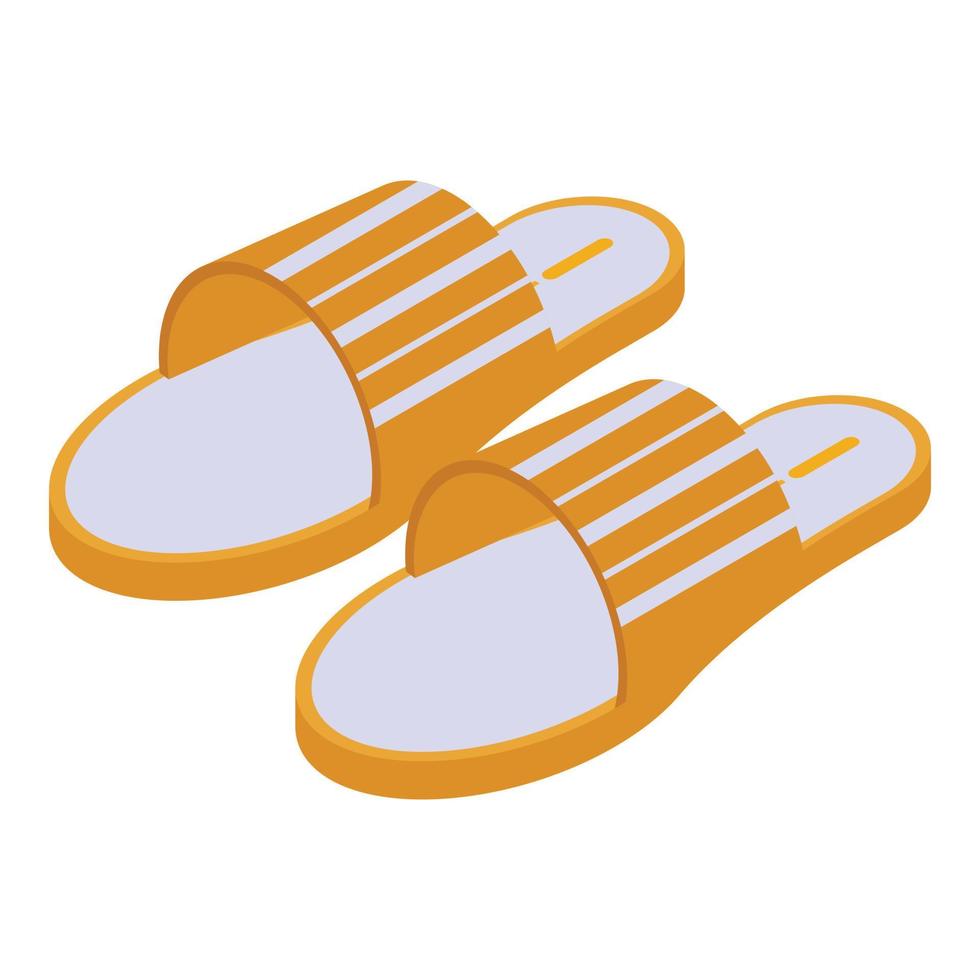 icono de sandalias de goma, estilo isométrico vector