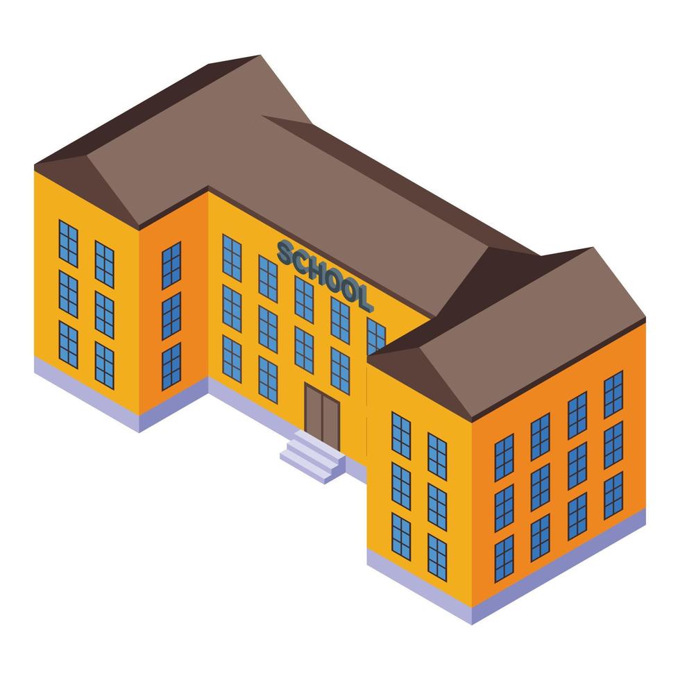 Quarantine school icon, isometric style vector