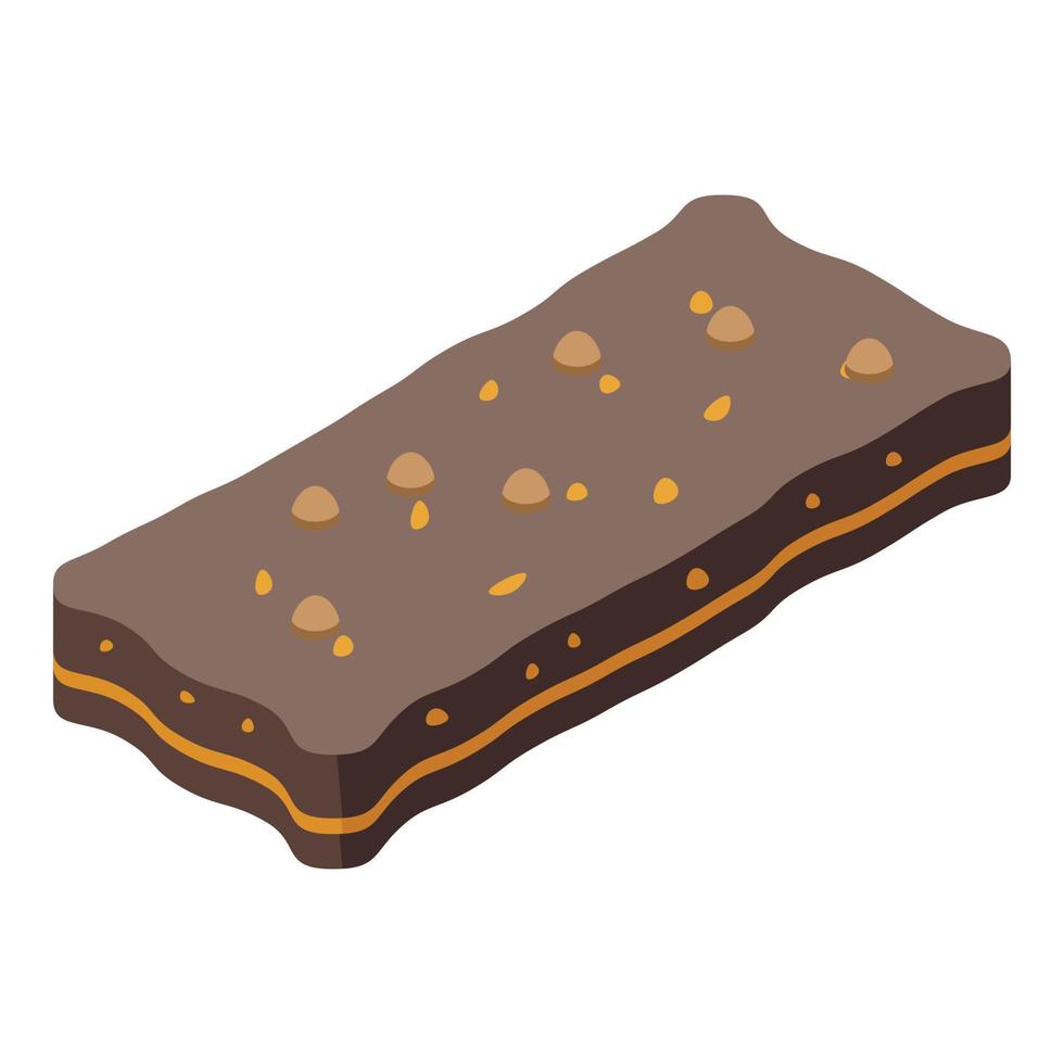 icono de barra de bocadillos de cacao, estilo isométrico vector