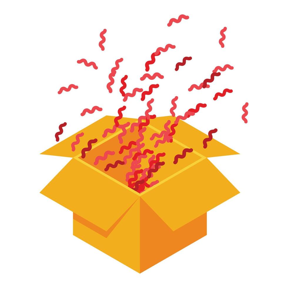 Confetti surprise box icon, isometric style vector