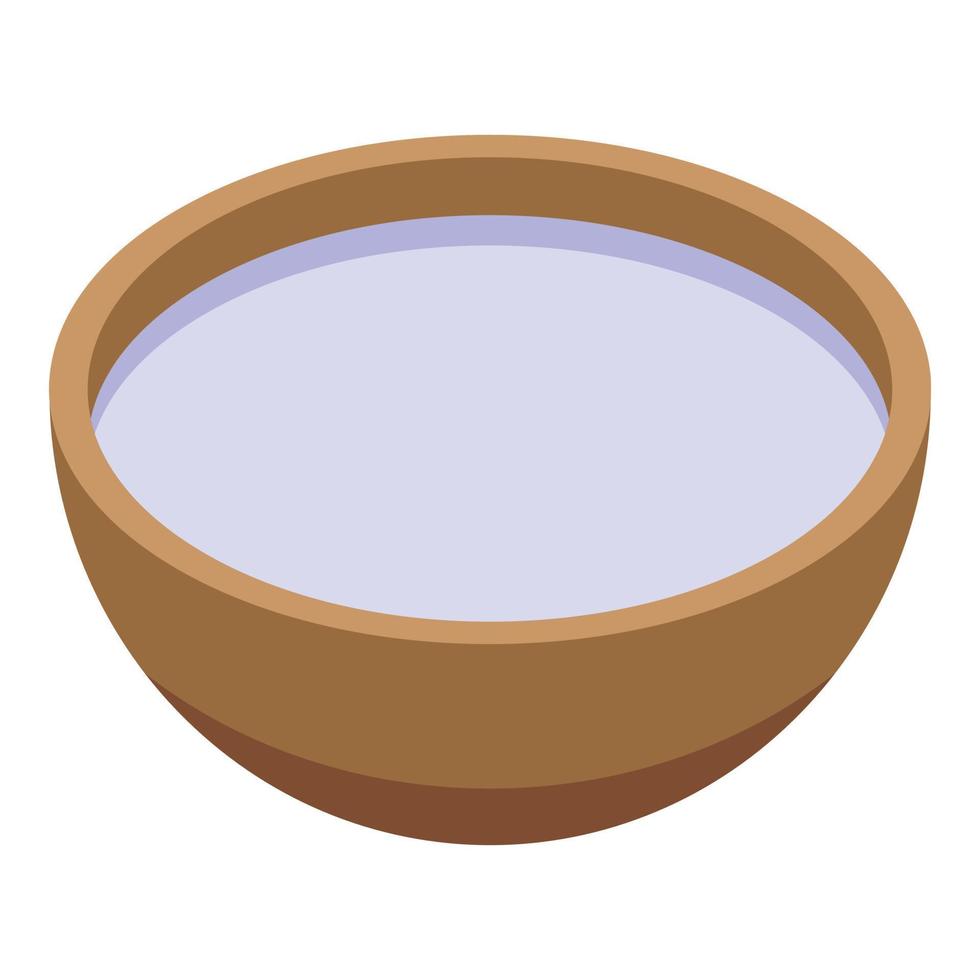 Foot bath bowl icon, isometric style vector