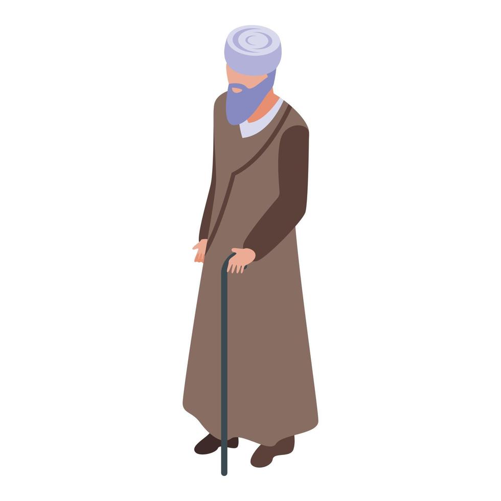 Muslim priest icon, isometric style vector