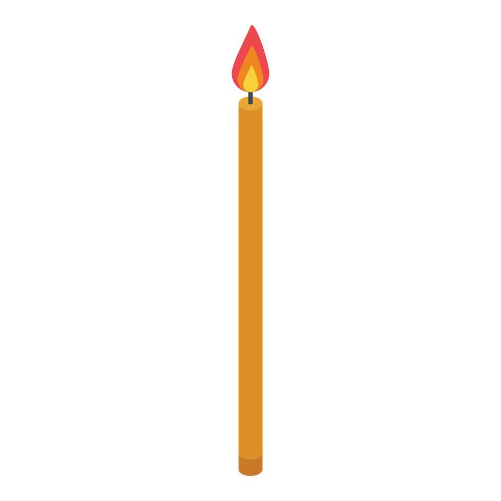 Priest burning candle icon, isometric style vector