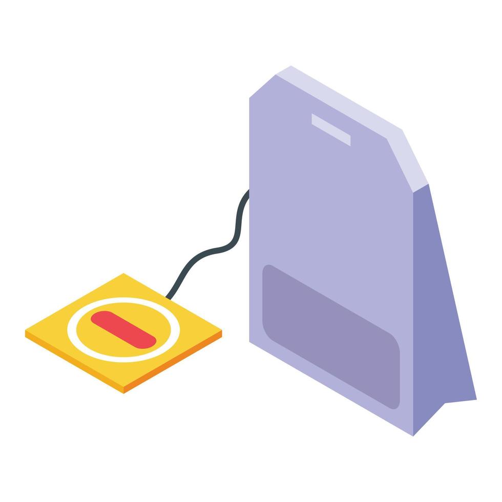 Tea bag icon, isometric style vector