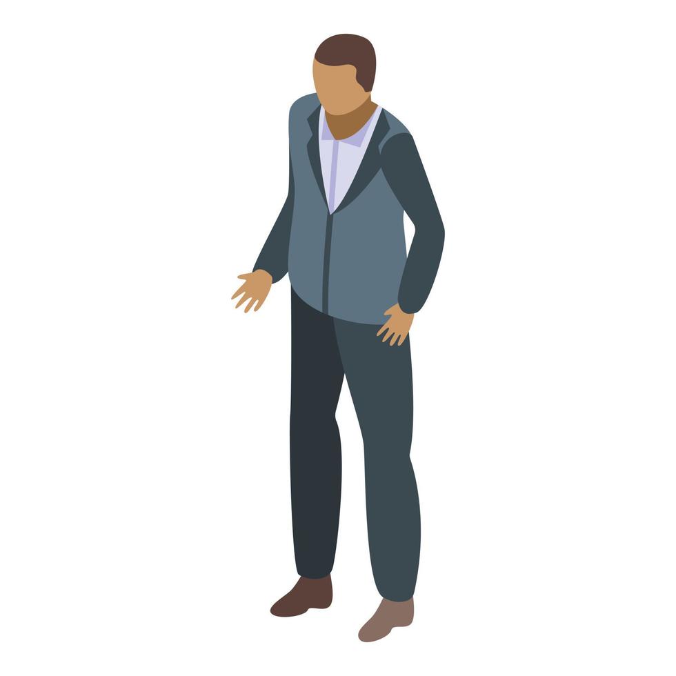 African businessman icon, isometric style vector