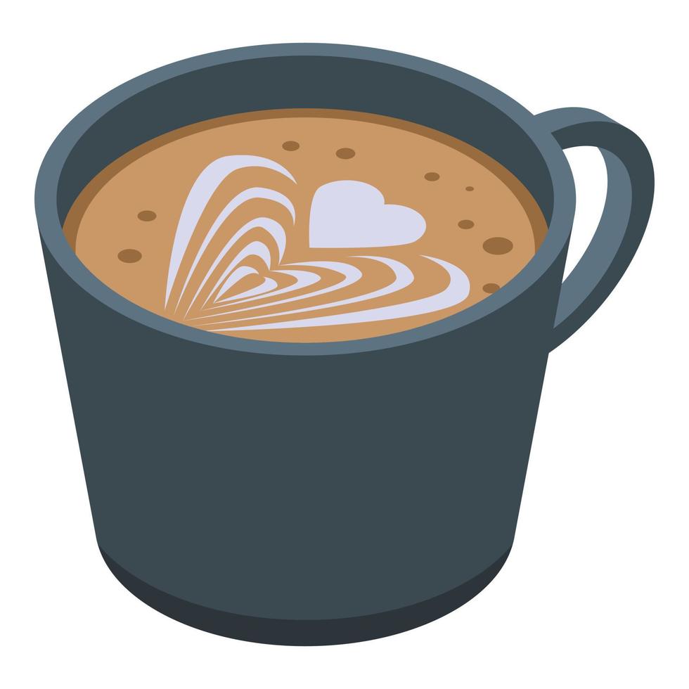 icono de taza de café, estilo isométrico vector