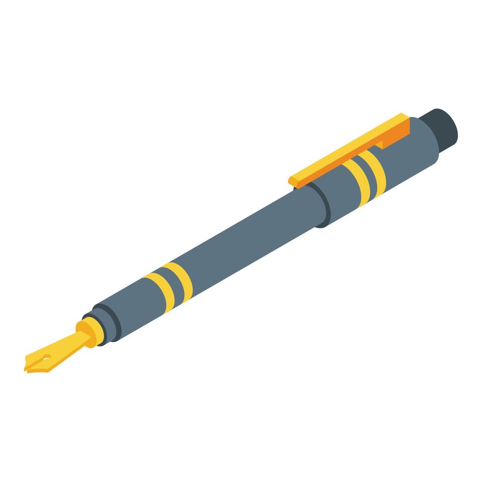 Ink pen icon, isometric style vector